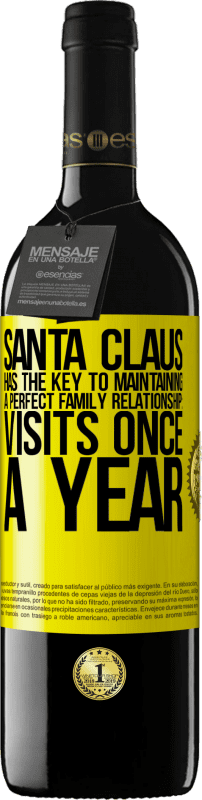39,95 € 送料無料 | 赤ワイン REDエディション MBE 予約する サンタクロースは完璧な家族関係を維持する鍵を握っています。年に一度の訪問 黄色のラベル. カスタマイズ可能なラベル 予約する 12 月 収穫 2014 Tempranillo