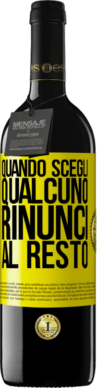 39,95 € Spedizione Gratuita | Vino rosso Edizione RED MBE Riserva Quando scegli qualcuno, rinunci al resto Etichetta Gialla. Etichetta personalizzabile Riserva 12 Mesi Raccogliere 2015 Tempranillo