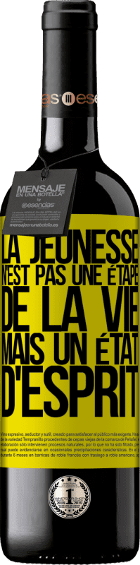 39,95 € Envoi gratuit | Vin rouge Édition RED MBE Réserve La jeunesse n'est pas une étape de la vie, mais un état d'esprit Étiquette Jaune. Étiquette personnalisable Réserve 12 Mois Récolte 2015 Tempranillo