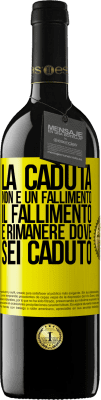 39,95 € Spedizione Gratuita | Vino rosso Edizione RED MBE Riserva La caduta non è un fallimento. Il fallimento è rimanere dove sei caduto Etichetta Gialla. Etichetta personalizzabile Riserva 12 Mesi Raccogliere 2014 Tempranillo