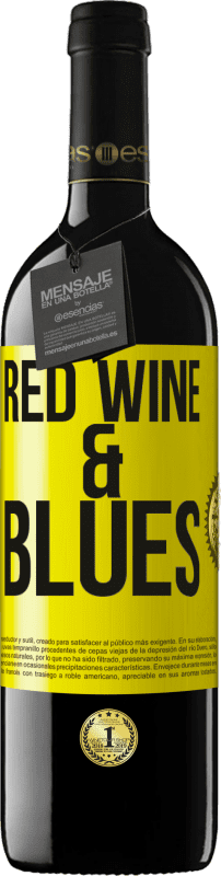 39,95 € Envío gratis | Vino Tinto Edición RED MBE Reserva Red wine & Blues Etiqueta Amarilla. Etiqueta personalizable Reserva 12 Meses Cosecha 2015 Tempranillo