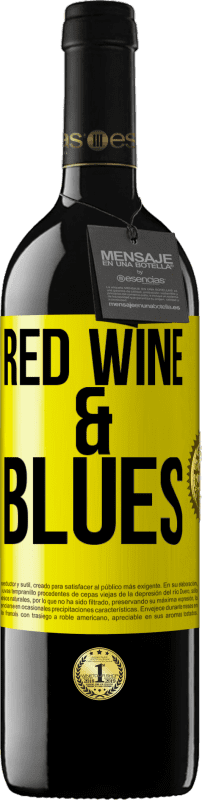 39,95 € Spedizione Gratuita | Vino rosso Edizione RED MBE Riserva Red wine & Blues Etichetta Gialla. Etichetta personalizzabile Riserva 12 Mesi Raccogliere 2015 Tempranillo