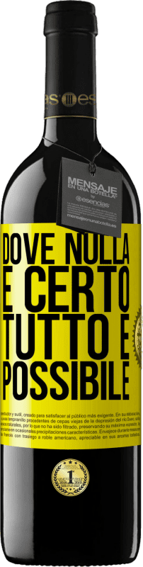 39,95 € Spedizione Gratuita | Vino rosso Edizione RED MBE Riserva Dove nulla è certo, tutto è possibile Etichetta Gialla. Etichetta personalizzabile Riserva 12 Mesi Raccogliere 2015 Tempranillo