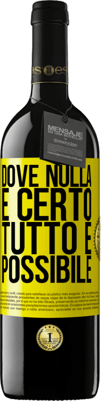 39,95 € Spedizione Gratuita | Vino rosso Edizione RED MBE Riserva Dove nulla è certo, tutto è possibile Etichetta Gialla. Etichetta personalizzabile Riserva 12 Mesi Raccogliere 2016 Tempranillo