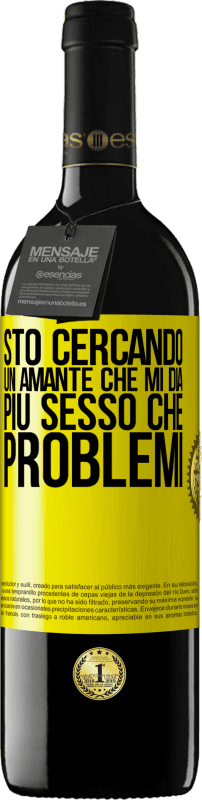 39,95 € Spedizione Gratuita | Vino rosso Edizione RED MBE Riserva Sto cercando un amante che mi dia più sesso che problemi Etichetta Gialla. Etichetta personalizzabile Riserva 12 Mesi Raccogliere 2015 Tempranillo