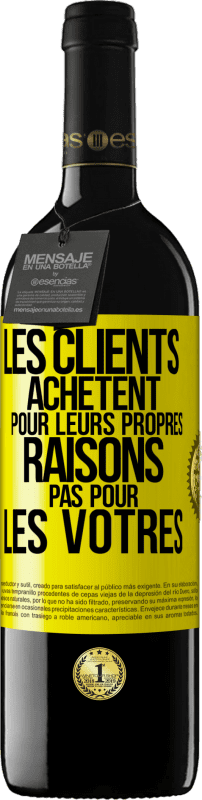 39,95 € Envoi gratuit | Vin rouge Édition RED MBE Réserve Les clients achètent pour leurs propres raisons pas pour les vôtres Étiquette Jaune. Étiquette personnalisable Réserve 12 Mois Récolte 2016 Tempranillo
