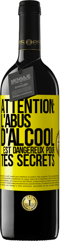 39,95 € Envoi gratuit | Vin rouge Édition RED MBE Réserve Attention: L'abus d'alcool est dangereux pour tes secrets Étiquette Jaune. Étiquette personnalisable Réserve 12 Mois Récolte 2015 Tempranillo