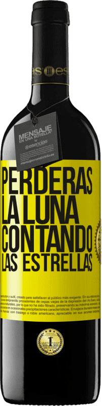 39,95 € Envío gratis | Vino Tinto Edición RED MBE Reserva Perderás la luna contando las estrellas Etiqueta Amarilla. Etiqueta personalizable Reserva 12 Meses Cosecha 2016 Tempranillo