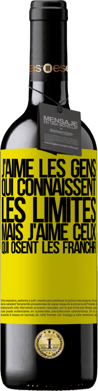 39,95 € Envoi gratuit | Vin rouge Édition RED MBE Réserve J'aime les gens qui connaissent les limites, mais j'aime ceux qui osent les franchir Étiquette Jaune. Étiquette personnalisable Réserve 12 Mois Récolte 2015 Tempranillo