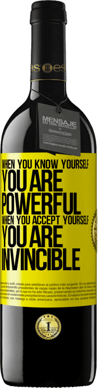 39,95 € 免费送货 | 红酒 RED版 MBE 预订 当您了解自己时，您就很强大。当您接受自己时，您将立于不败之地 黄色标签. 可自定义的标签 预订 12 个月 收成 2016 Tempranillo
