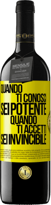 39,95 € Spedizione Gratuita | Vino rosso Edizione RED MBE Riserva Quando ti conosci, sei potente. Quando ti accetti, sei invincibile Etichetta Gialla. Etichetta personalizzabile Riserva 12 Mesi Raccogliere 2016 Tempranillo