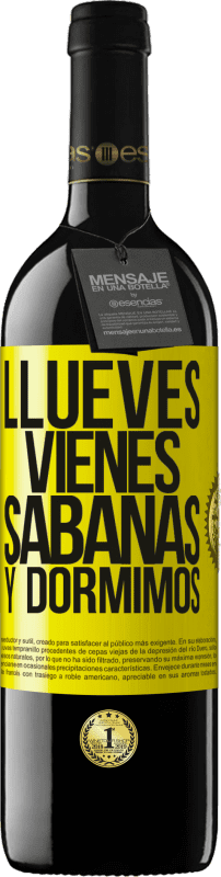 39,95 € Kostenloser Versand | Rotwein RED Ausgabe MBE Reserve Llueves, vienes, sábanas y dormimos Gelbes Etikett. Anpassbares Etikett Reserve 12 Monate Ernte 2015 Tempranillo