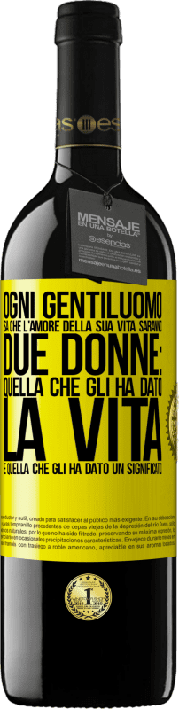 39,95 € Spedizione Gratuita | Vino rosso Edizione RED MBE Riserva Ogni gentiluomo sa che l'amore della sua vita saranno due donne: quella che gli ha dato la vita e quella che gli ha dato un Etichetta Gialla. Etichetta personalizzabile Riserva 12 Mesi Raccogliere 2015 Tempranillo