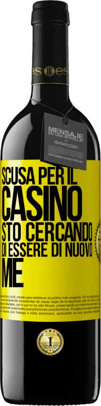 39,95 € Spedizione Gratuita | Vino rosso Edizione RED MBE Riserva Scusa per il casino, sto cercando di essere di nuovo me Etichetta Gialla. Etichetta personalizzabile Riserva 12 Mesi Raccogliere 2015 Tempranillo