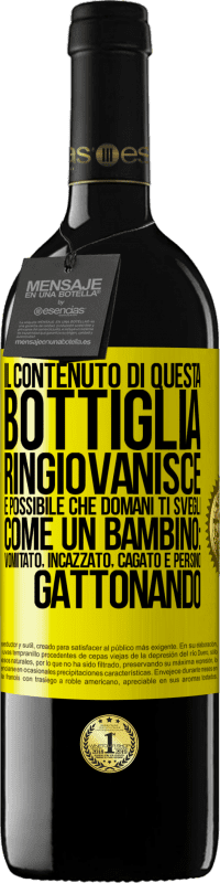 39,95 € Spedizione Gratuita | Vino rosso Edizione RED MBE Riserva Il contenuto di questa bottiglia ringiovanisce. È possibile che domani ti svegli come un bambino: vomitato, incazzato, Etichetta Gialla. Etichetta personalizzabile Riserva 12 Mesi Raccogliere 2015 Tempranillo