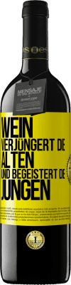 39,95 € Kostenloser Versand | Rotwein RED Ausgabe MBE Reserve Wein verjüngert die Alten und begeistert die Jungen Gelbes Etikett. Anpassbares Etikett Reserve 12 Monate Ernte 2014 Tempranillo