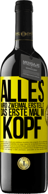 39,95 € Kostenloser Versand | Rotwein RED Ausgabe MBE Reserve Alles wird zweimal erstellt. Das erste Mal im Kopf Gelbes Etikett. Anpassbares Etikett Reserve 12 Monate Ernte 2014 Tempranillo