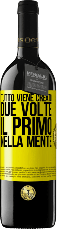 39,95 € Spedizione Gratuita | Vino rosso Edizione RED MBE Riserva Tutto viene creato due volte. Il primo nella mente Etichetta Gialla. Etichetta personalizzabile Riserva 12 Mesi Raccogliere 2015 Tempranillo