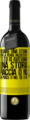 39,95 € Spedizione Gratuita | Vino rosso Edizione RED MBE Riserva Negare una storia non la rende inesistente. Tu ed io avevamo una storia. Piaccia o no. Mi piace o no. Se o no Etichetta Gialla. Etichetta personalizzabile Riserva 12 Mesi Raccogliere 2014 Tempranillo