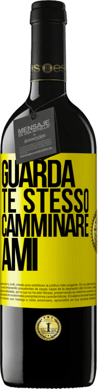 39,95 € Spedizione Gratuita | Vino rosso Edizione RED MBE Riserva Guarda te stesso camminare. Ami Etichetta Gialla. Etichetta personalizzabile Riserva 12 Mesi Raccogliere 2015 Tempranillo