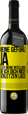 39,95 € Kostenloser Versand | Rotwein RED Ausgabe MBE Reserve Meine Gefühle, ja. Es ist meine Intelligenz, die ich dich nicht verletzen lasse Gelbes Etikett. Anpassbares Etikett Reserve 12 Monate Ernte 2014 Tempranillo