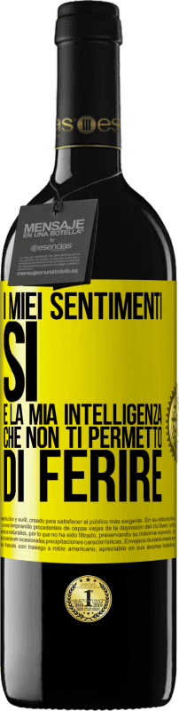 39,95 € Spedizione Gratuita | Vino rosso Edizione RED MBE Riserva I miei sentimenti, sì. È la mia intelligenza che non ti permetto di ferire Etichetta Gialla. Etichetta personalizzabile Riserva 12 Mesi Raccogliere 2015 Tempranillo