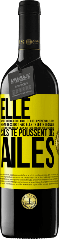 39,95 € Envoi gratuit | Vin rouge Édition RED MBE Réserve Elle apporte du Rock & Roll en elle et de la poésie sur les lèvres. Elle ne te sourit pas, elle te jette des balles et tu meurs Étiquette Jaune. Étiquette personnalisable Réserve 12 Mois Récolte 2015 Tempranillo