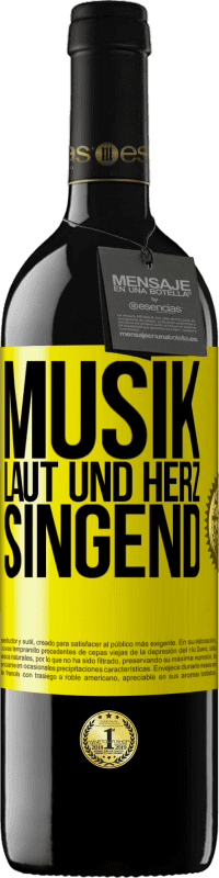 39,95 € Kostenloser Versand | Rotwein RED Ausgabe MBE Reserve Musik laut und Herz singend Gelbes Etikett. Anpassbares Etikett Reserve 12 Monate Ernte 2015 Tempranillo