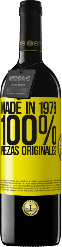 39,95 € Envío gratis | Vino Tinto Edición RED MBE Reserva Made in 1978. 100% piezas originales Etiqueta Amarilla. Etiqueta personalizable Reserva 12 Meses Cosecha 2015 Tempranillo