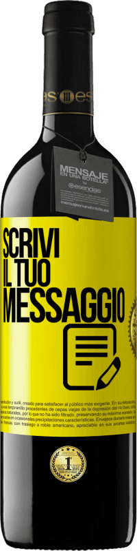 39,95 € Spedizione Gratuita | Vino rosso Edizione RED MBE Riserva Scrivi il tuo messaggio Etichetta Gialla. Etichetta personalizzabile Riserva 12 Mesi Raccogliere 2015 Tempranillo