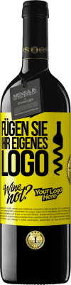 39,95 € Kostenloser Versand | Rotwein RED Ausgabe MBE Reserve Füge dein eigenes Logo hinzu Gelbes Etikett. Anpassbares Etikett Reserve 12 Monate Ernte 2015 Tempranillo