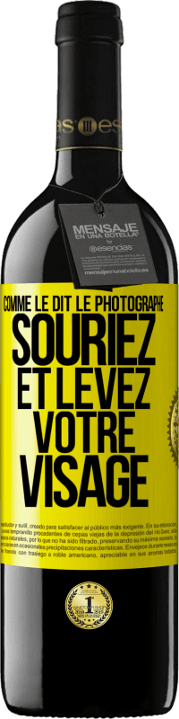 39,95 € Envoi gratuit | Vin rouge Édition RED MBE Réserve Comme le dit le photographe, souriez et levez votre visage Étiquette Jaune. Étiquette personnalisable Réserve 12 Mois Récolte 2015 Tempranillo