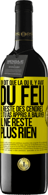 39,95 € Envoi gratuit | Vin rouge Édition RED MBE Réserve On dit que là où il y avait du feu, il reste des cendres. Si tu as appris à balayer, il ne reste plus rien Étiquette Jaune. Étiquette personnalisable Réserve 12 Mois Récolte 2016 Tempranillo