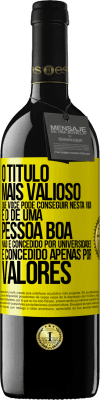 39,95 € Envio grátis | Vinho tinto Edição RED MBE Reserva O título mais valioso que você pode conseguir nesta vida é o de uma pessoa boa, não é concedido por universidades, é Etiqueta Amarela. Etiqueta personalizável Reserva 12 Meses Colheita 2014 Tempranillo