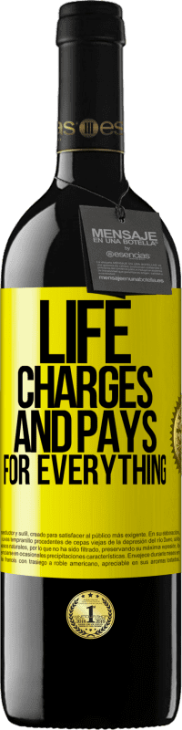 39,95 € Free Shipping | Red Wine RED Edition MBE Reserve Life charges and pays for everything Yellow Label. Customizable label Reserve 12 Months Harvest 2014 Tempranillo