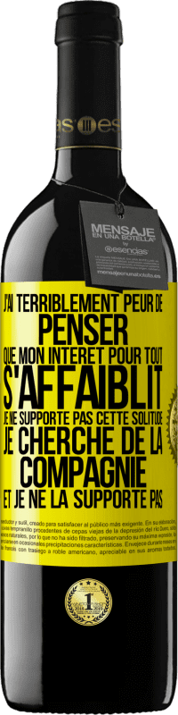 39,95 € Envoi gratuit | Vin rouge Édition RED MBE Réserve J'ai terriblement peur de penser que mon intérêt pour tout s'affaiblit. Je ne supporte pas cette solitude. Je cherche de la comp Étiquette Jaune. Étiquette personnalisable Réserve 12 Mois Récolte 2014 Tempranillo