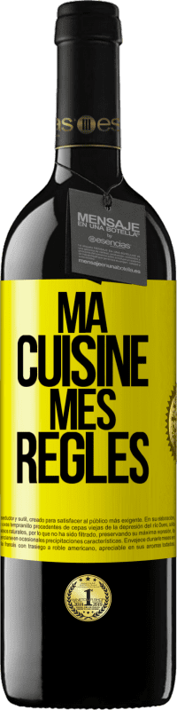 39,95 € Envoi gratuit | Vin rouge Édition RED MBE Réserve Ma cuisine, mes règles Étiquette Jaune. Étiquette personnalisable Réserve 12 Mois Récolte 2014 Tempranillo