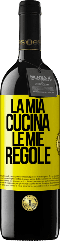 39,95 € Spedizione Gratuita | Vino rosso Edizione RED MBE Riserva La mia cucina, le mie regole Etichetta Gialla. Etichetta personalizzabile Riserva 12 Mesi Raccogliere 2014 Tempranillo