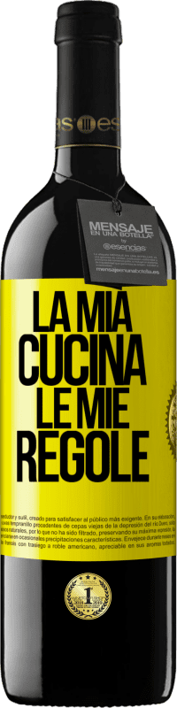 39,95 € Spedizione Gratuita | Vino rosso Edizione RED MBE Riserva La mia cucina, le mie regole Etichetta Gialla. Etichetta personalizzabile Riserva 12 Mesi Raccogliere 2016 Tempranillo