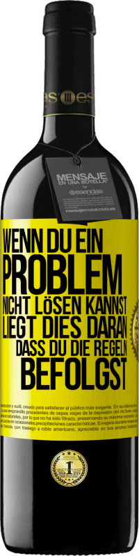 39,95 € Kostenloser Versand | Rotwein RED Ausgabe MBE Reserve Wenn du ein Problem nicht lösen kannst, liegt dies daran, dass du die Regeln befolgst Gelbes Etikett. Anpassbares Etikett Reserve 12 Monate Ernte 2015 Tempranillo