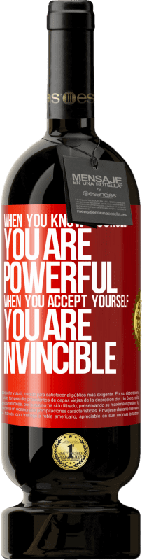 49,95 € Free Shipping | Red Wine Premium Edition MBS® Reserve When you know yourself, you are powerful. When you accept yourself, you are invincible Red Label. Customizable label Reserve 12 Months Harvest 2015 Tempranillo