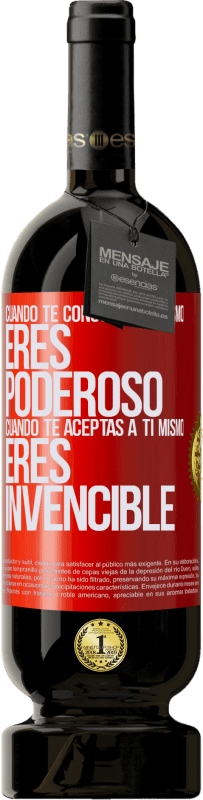 49,95 € Envío gratis | Vino Tinto Edición Premium MBS® Reserva Cuando te conoces a ti mismo, eres poderoso. Cuando te aceptas a ti mismo, eres invencible Etiqueta Roja. Etiqueta personalizable Reserva 12 Meses Cosecha 2015 Tempranillo