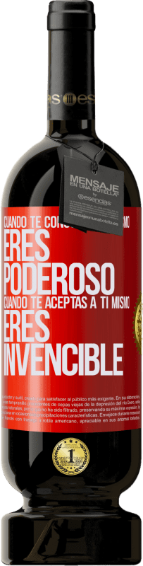 49,95 € Envío gratis | Vino Tinto Edición Premium MBS® Reserva Cuando te conoces a ti mismo, eres poderoso. Cuando te aceptas a ti mismo, eres invencible Etiqueta Roja. Etiqueta personalizable Reserva 12 Meses Cosecha 2016 Tempranillo