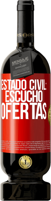 49,95 € Envío gratis | Vino Tinto Edición Premium MBS® Reserva Estado civil: escucho ofertas Etiqueta Roja. Etiqueta personalizable Reserva 12 Meses Cosecha 2015 Tempranillo