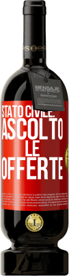 49,95 € Spedizione Gratuita | Vino rosso Edizione Premium MBS® Riserva Stato civile: ascolto le offerte Etichetta Rossa. Etichetta personalizzabile Riserva 12 Mesi Raccogliere 2014 Tempranillo