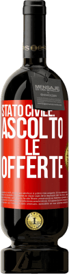 49,95 € Spedizione Gratuita | Vino rosso Edizione Premium MBS® Riserva Stato civile: ascolto le offerte Etichetta Rossa. Etichetta personalizzabile Riserva 12 Mesi Raccogliere 2016 Tempranillo