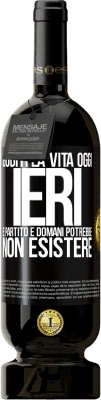 49,95 € Spedizione Gratuita | Vino rosso Edizione Premium MBS® Riserva Goditi la vita oggi ieri è partito e domani potrebbe non esistere Etichetta Nera. Etichetta personalizzabile Riserva 12 Mesi Raccogliere 2016 Tempranillo