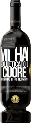 49,95 € Spedizione Gratuita | Vino rosso Edizione Premium MBS® Riserva Mi hai solleticato il cuore da quando ti ho incontrato Etichetta Nera. Etichetta personalizzabile Riserva 12 Mesi Raccogliere 2016 Tempranillo