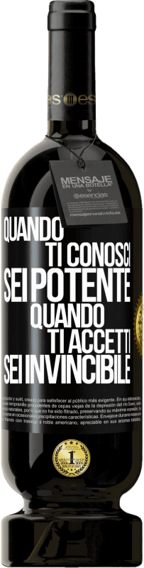 49,95 € Spedizione Gratuita | Vino rosso Edizione Premium MBS® Riserva Quando ti conosci, sei potente. Quando ti accetti, sei invincibile Etichetta Nera. Etichetta personalizzabile Riserva 12 Mesi Raccogliere 2016 Tempranillo
