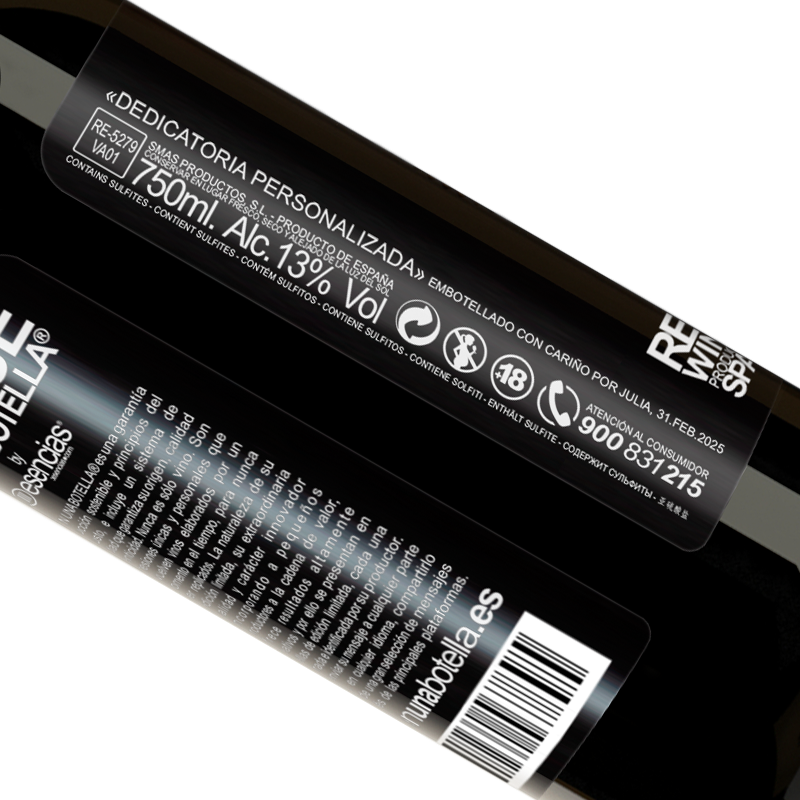 49,95 € Free Shipping | Red Wine Premium Edition MBS® Reserve Designing is an abstract activity that involves programming, projecting, communicating ... and translating the invisible Black Label. Customizable label Reserve 12 Months Harvest 2016 Tempranillo